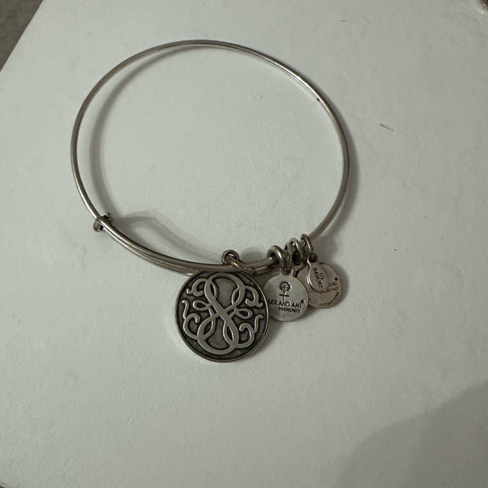 Alex and Ani life Silver Charm Bangle Bracelet